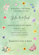 Wedding Shower Invite - Green Water Color