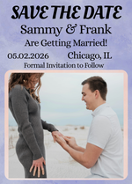 Blue Watercolor Style Photo Save the Date