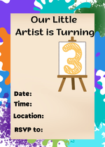 Little Artist Turning Three Birthday