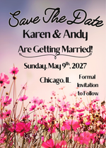 Pink Floral Save the Date