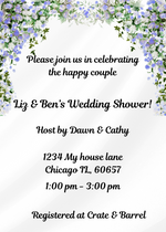 Wedding shower - Blue Flower Invite