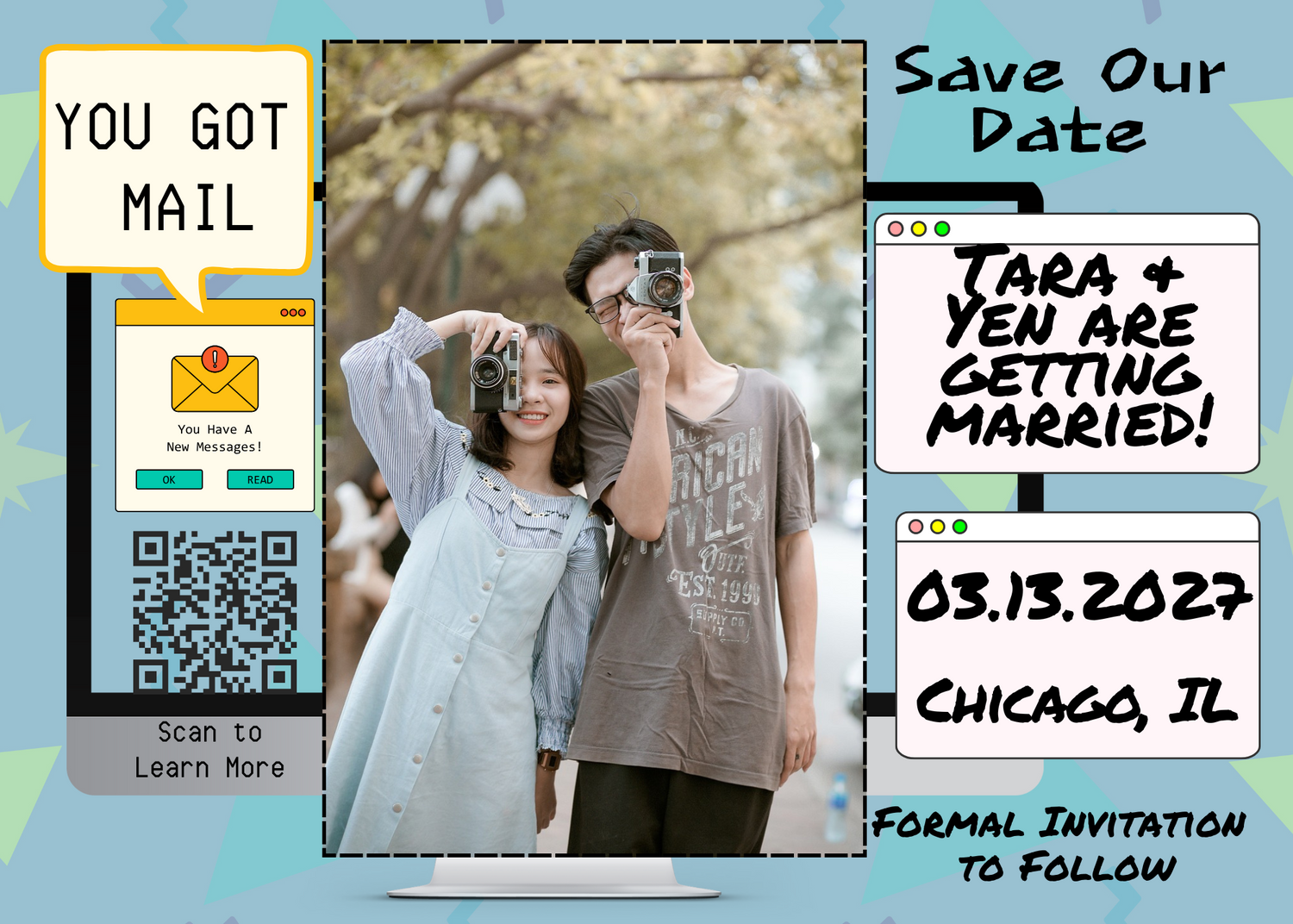 90s Theme Save the Date