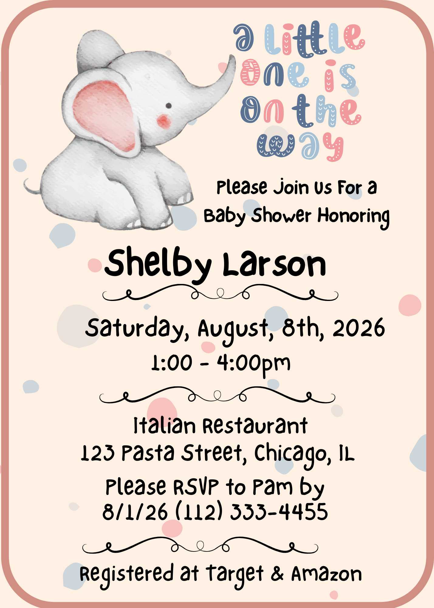 A Little One is on the way - Baby Shower Invite