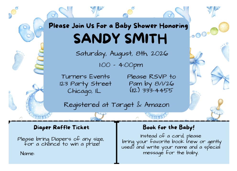 Baby Shower Invite - Blue