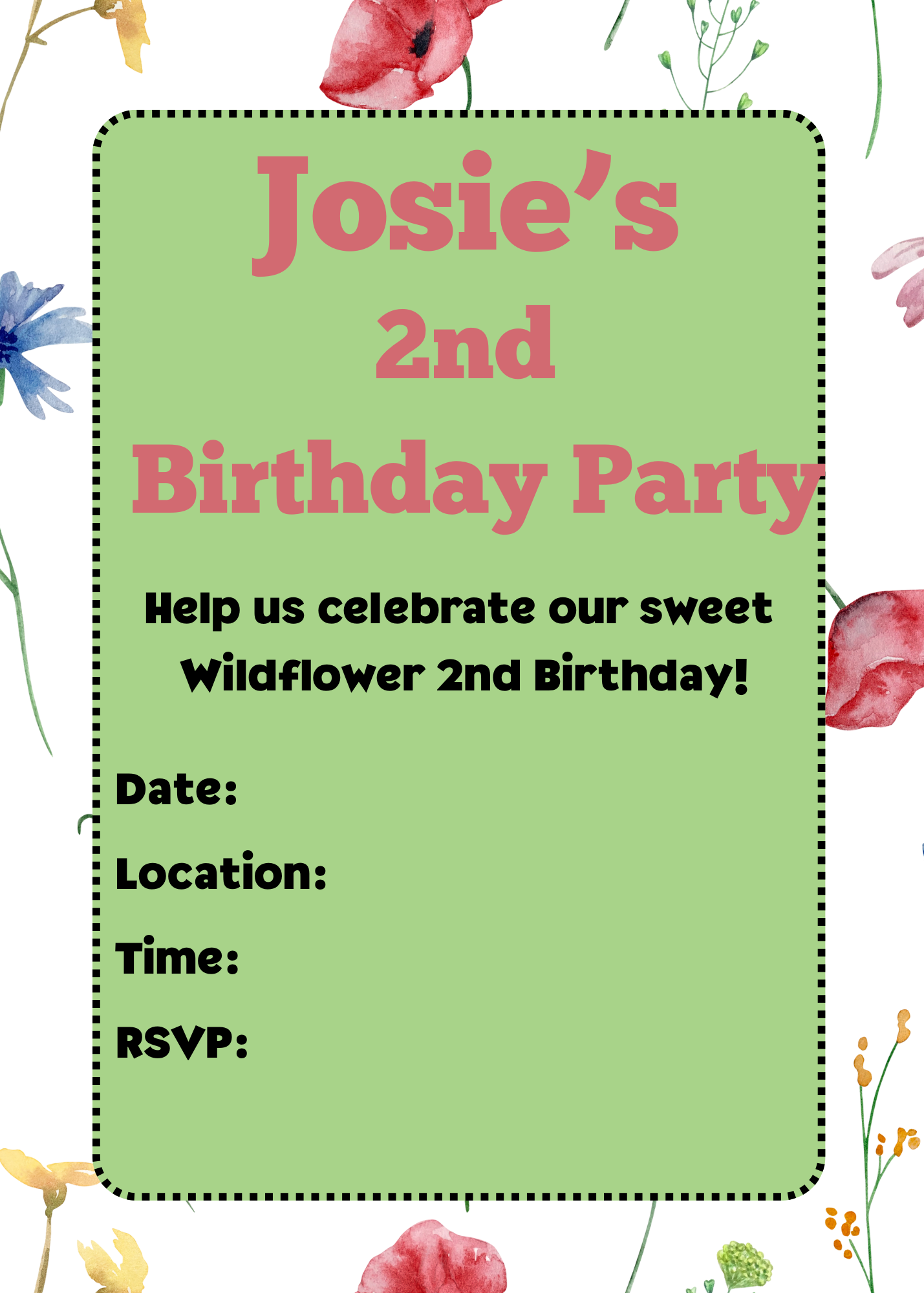 Flower theme Second Birthday