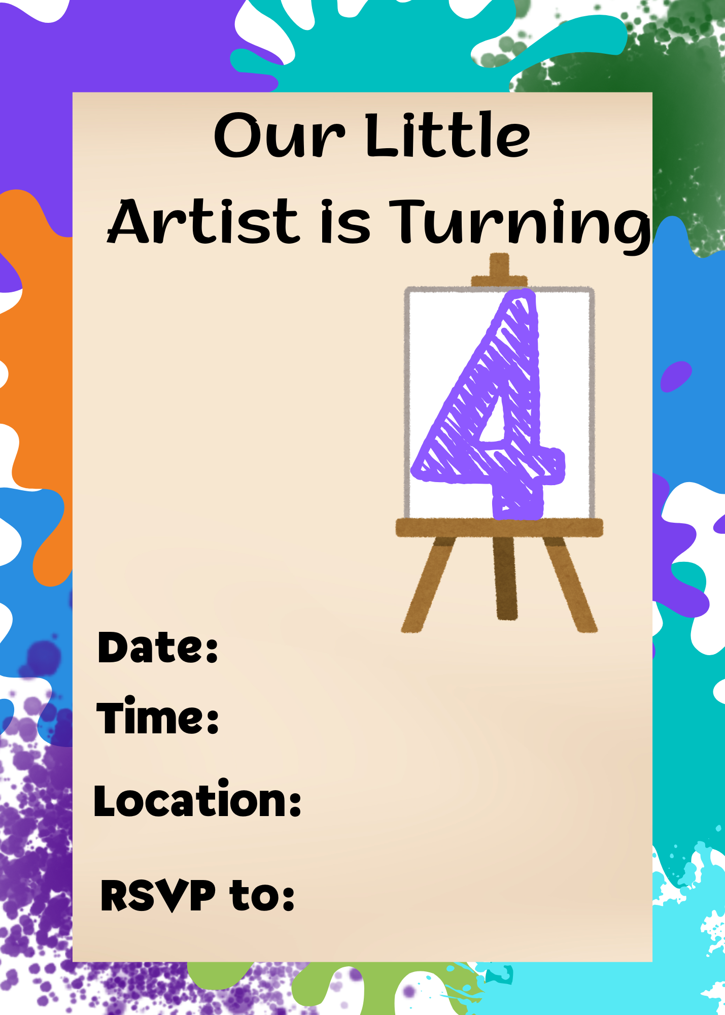 Our Little Artist Fourth Birthday