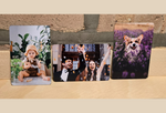 Custom printed magnets featuring personal photos, perfect for gifts or home decor. Upload your favorite images to create unique, personalized magnets for yourself or a loved one.