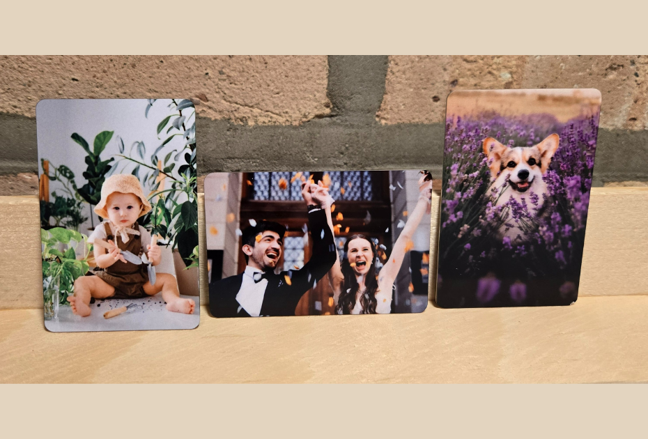 Custom printed magnets featuring personal photos, perfect for gifts or home decor. Upload your favorite images to create unique, personalized magnets for yourself or a loved one.