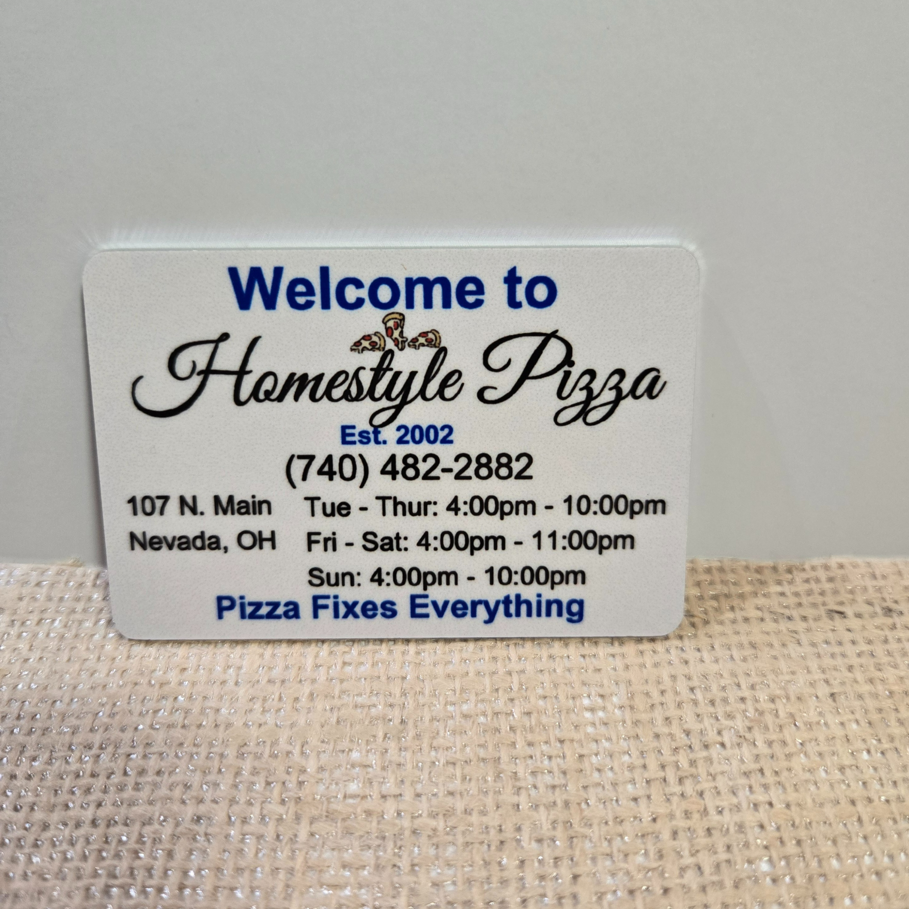 2x3 in metal magnet for a restaurant, fast shipping and cheap prices 
